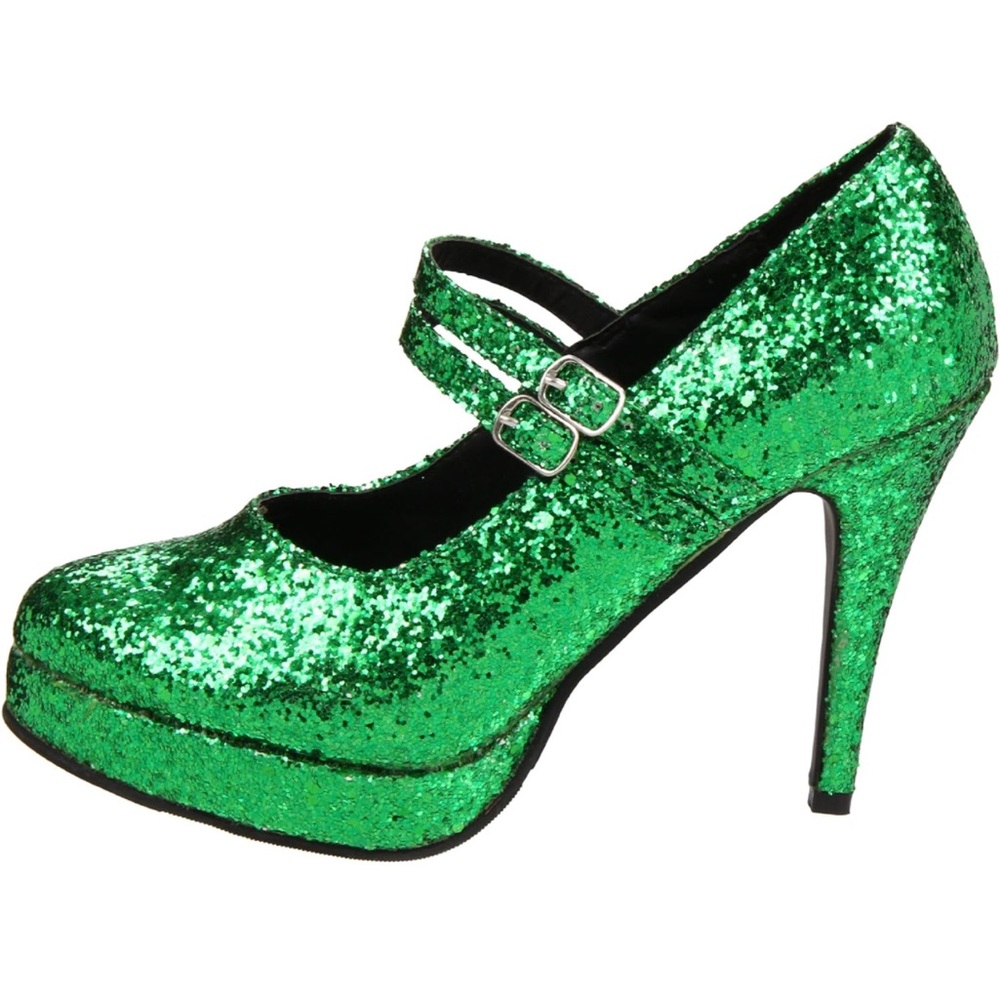 Ellie Green Glitter Platform Heels—size 10 like new!